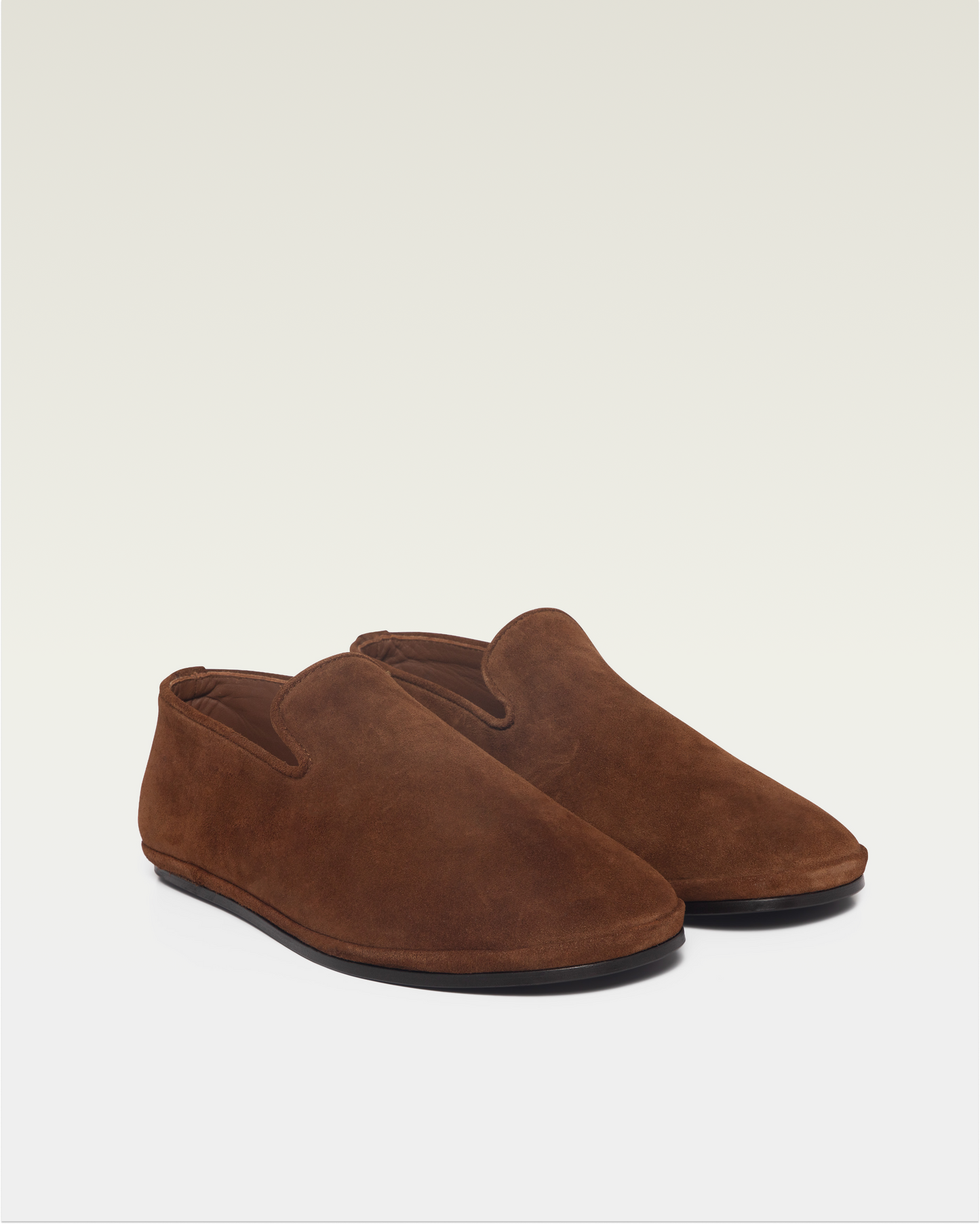 Beachwood The Glen tobacco suede slip-on shoes - angled pair view